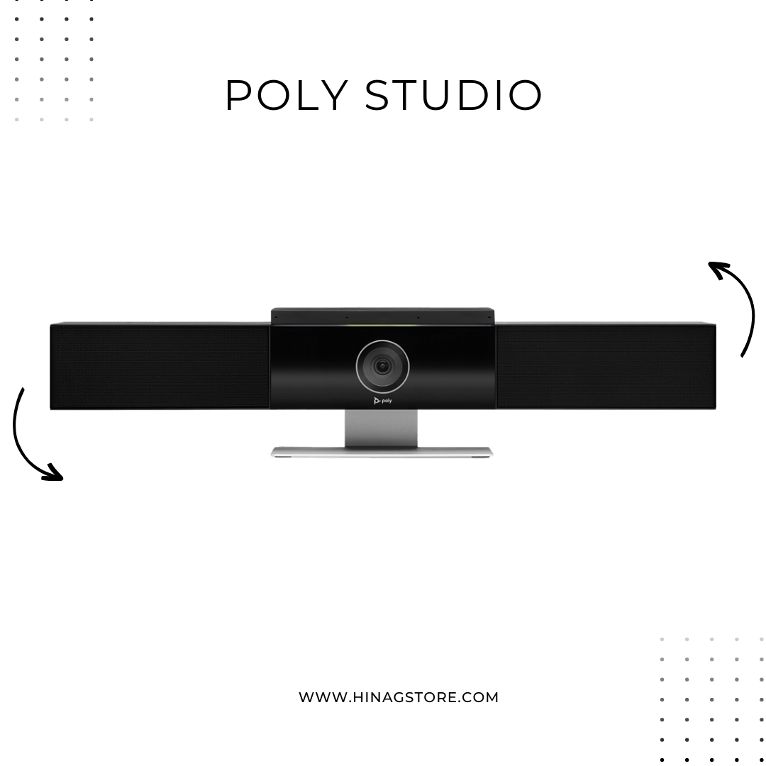 Poly Studio USB , diseñada para salas pequeñas, con un campo de visión de 120°