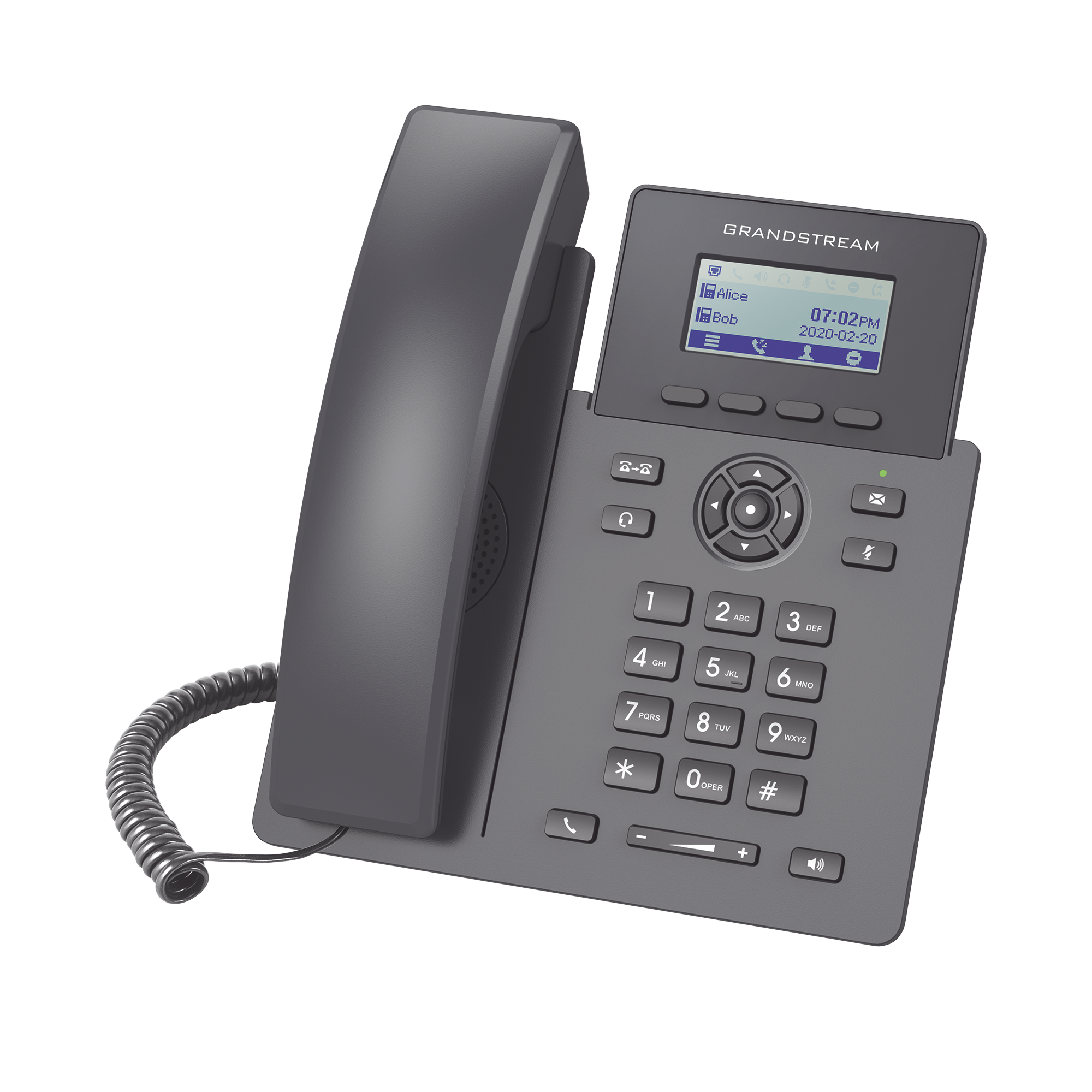 Teléfono IP Grado Operador, 2 líneas SIP con 2 cuentas, PoE, codec Opus, IPV4/IPV6 con gestión en la nube GDMS